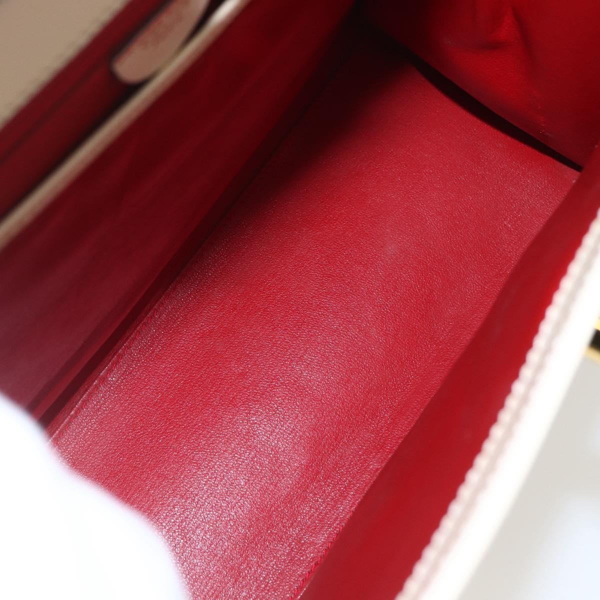 Celine Vintage Logo Top Handle Bag Leather, WHITE, LEATHER, Handbag