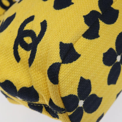 Chanel Vintage Frame Shoulder Bag Printed Canvas, YELLOW, COTTON, Shoulder bag