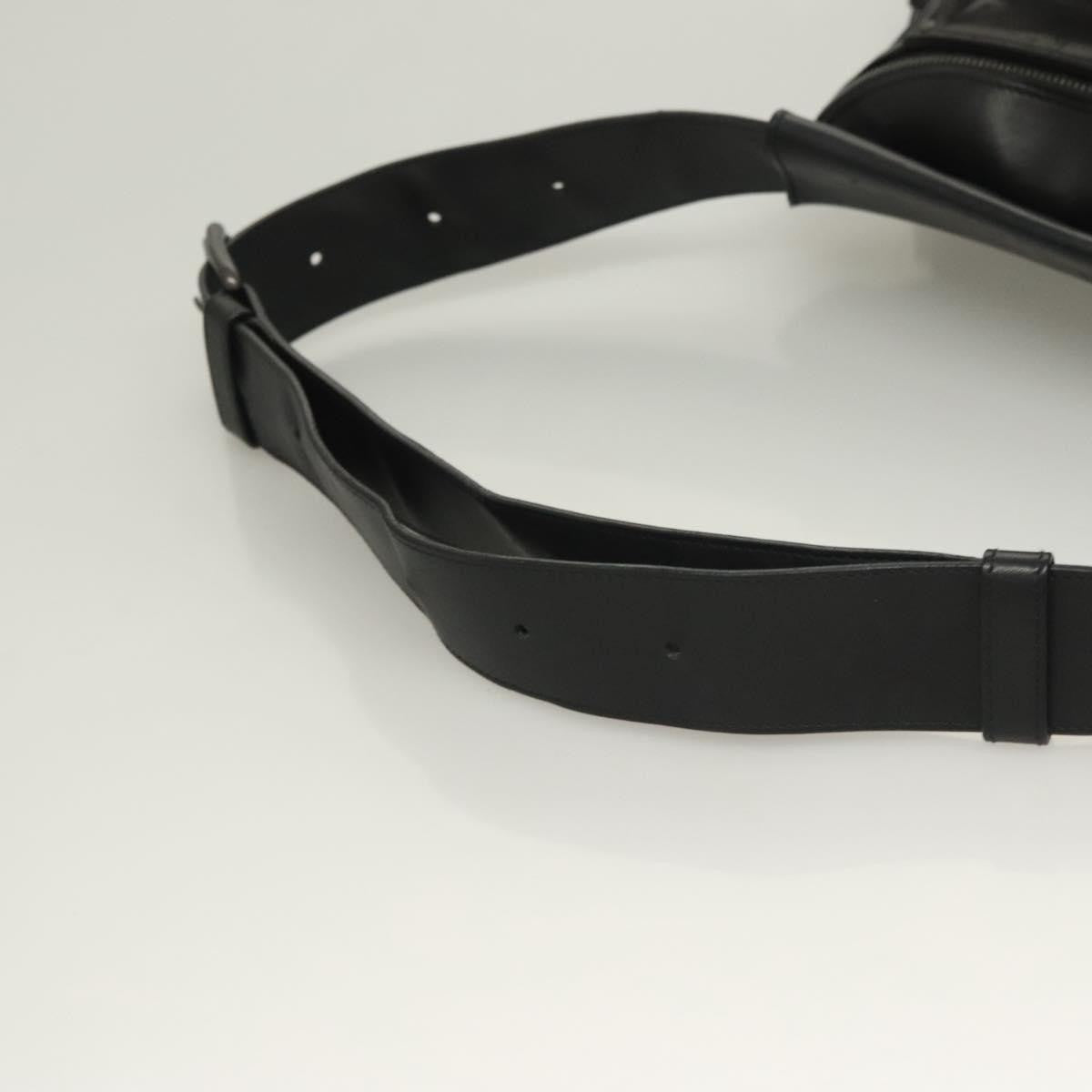 Bottega Veneta Utility Waist Bag Leather with Intrecciato, BLACK, LEATHER, Clutche & pouche