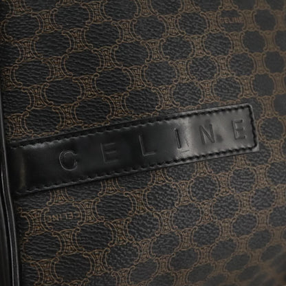 Celine Vintage Macadam Backpack Canvas and Leather, BLACK, CANVAS, Backpack