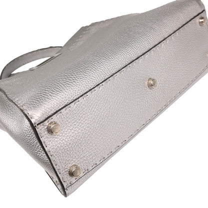 Fendi Peekaboo Bag Leather, SILVER, LEATHER, Handbag