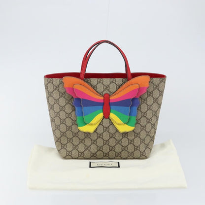 Gucci Children's tote with rainbow butterfly Canvas, BEIGE, PVC, Tote bag