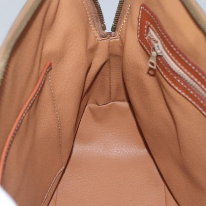 Celine Vintage Macadam Handbag Canvas and Leather, BROWN, CANVAS, Handbag