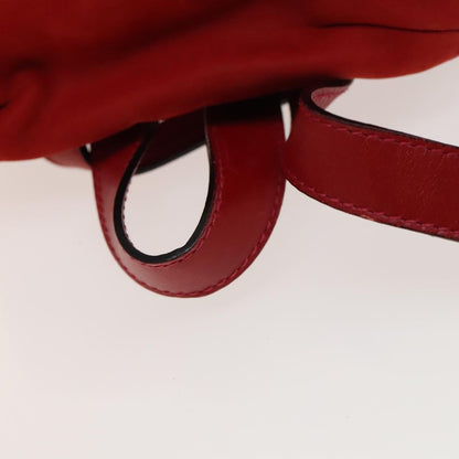 Salvatore Ferragamo Gancini Flap Drawstring Backpack Suede, RED, SUEDE, Backpack