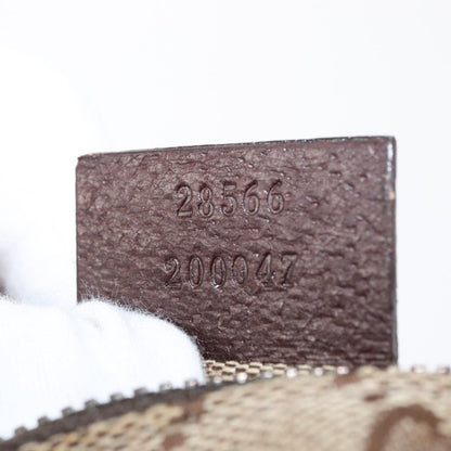 Gucci Vintage Double Belt Bag GG Canvas with Leather, BEIGE, CANVAS, Shoulder bag