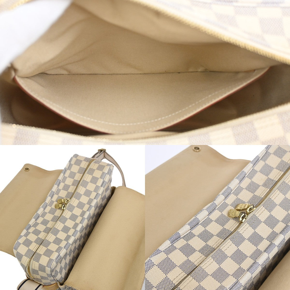Louis Vuitton Naviglio Handbag Damier, WHITE, CANVAS, Shoulder bag
