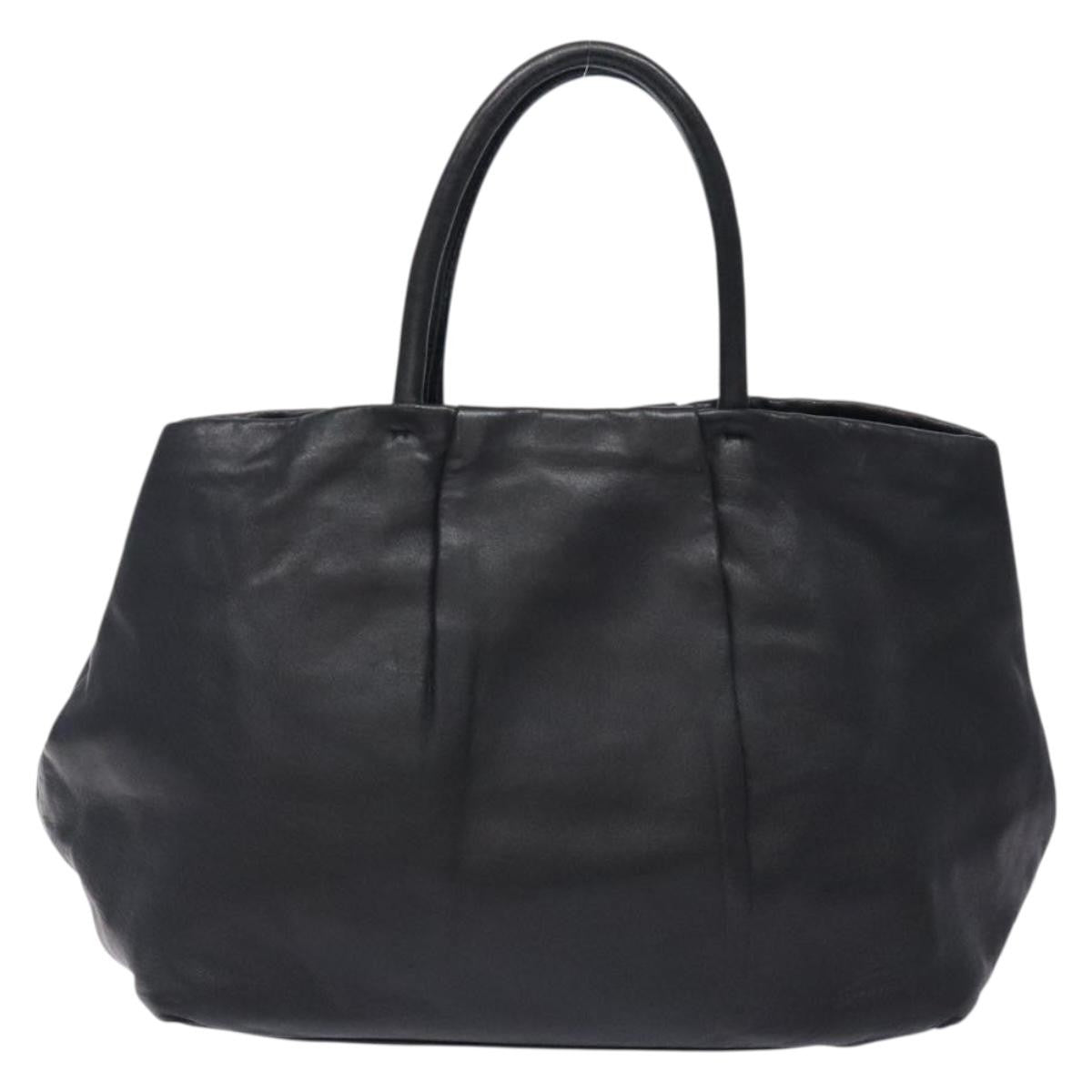 Prada Bow Tote Leather, BLACK, LEATHER, Handbag