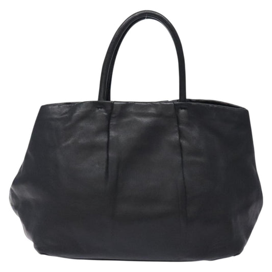 Prada Bow Tote Leather, BLACK, LEATHER, Handbag