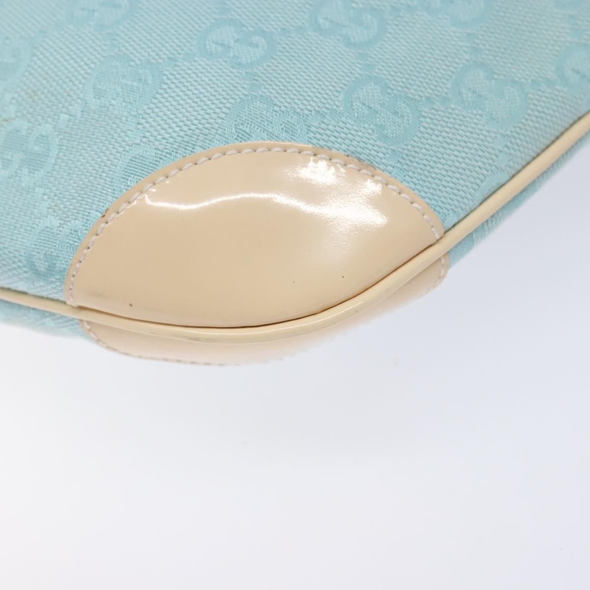 Gucci Vintage Zip Hobo GG Canvas and Patent, BLUE, CANVAS, Shoulder bag