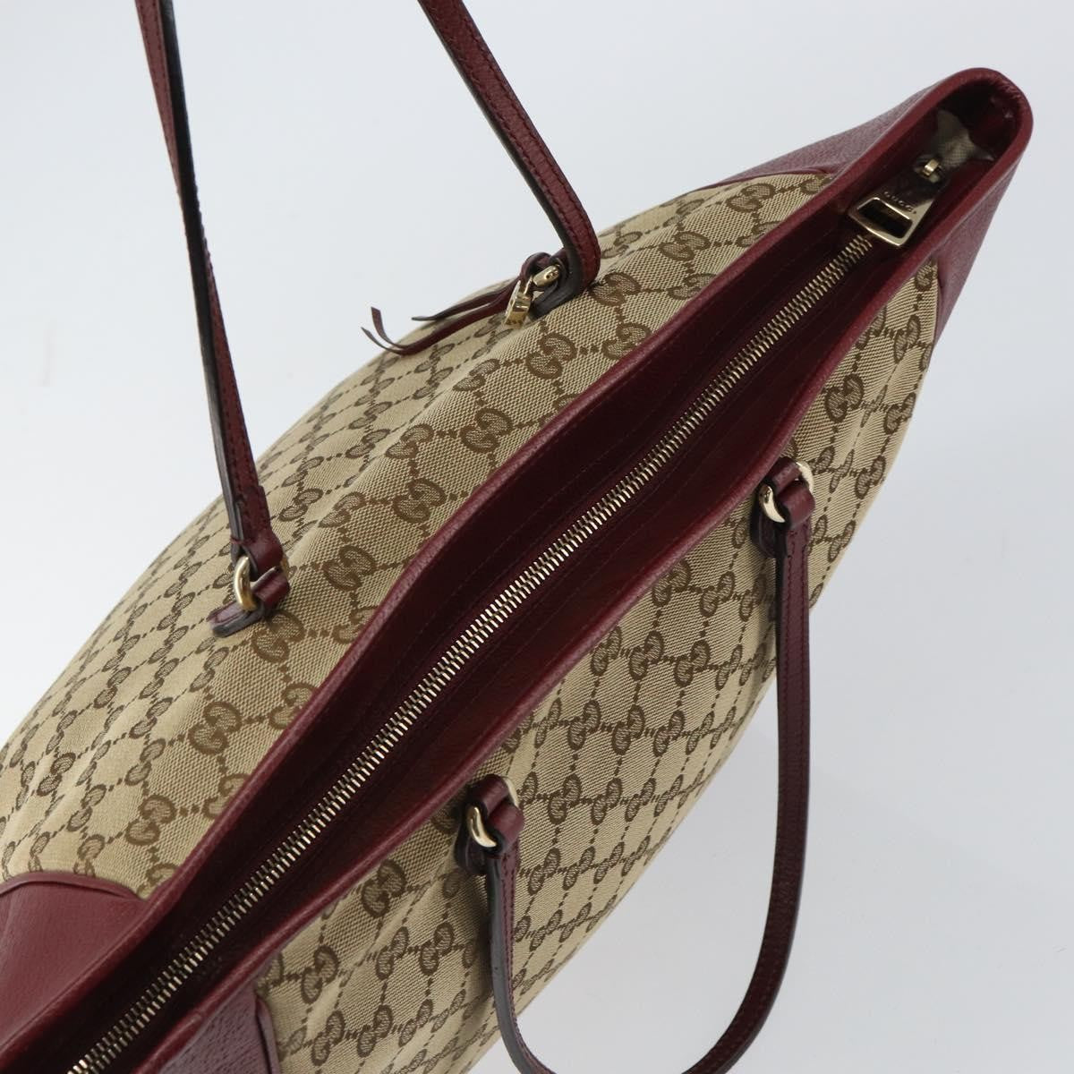 Gucci Bree Tote GG Canvas with Leather, BEIGE, CANVAS, Tote bag