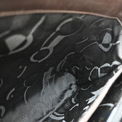 Salvatore Ferragamo Gancini Convertible Top Handle Bag Leather, BROWN, LEATHER, Handbag