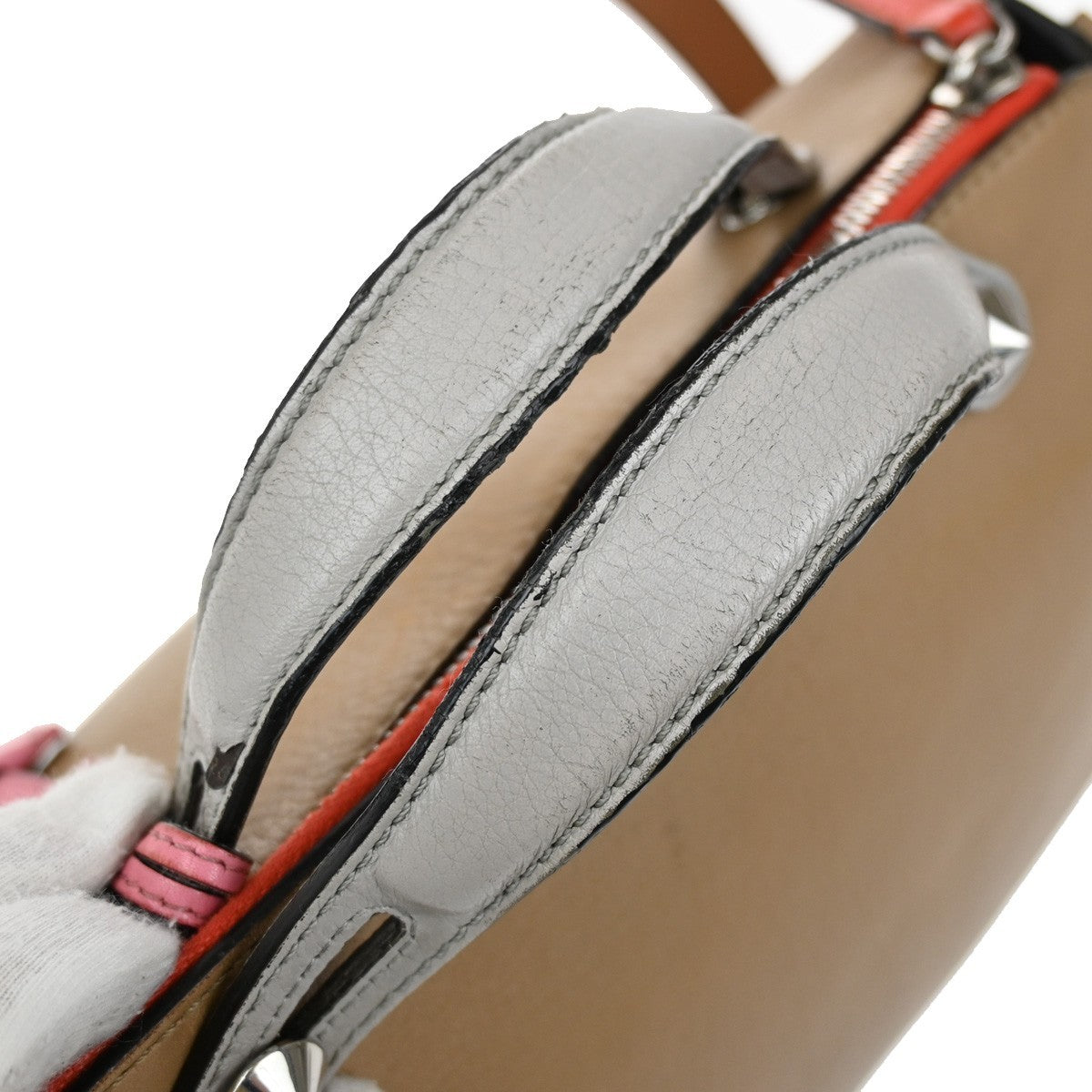 Fendi By The Way Satchel Leather, BEIGE, LEATHER, Handbag