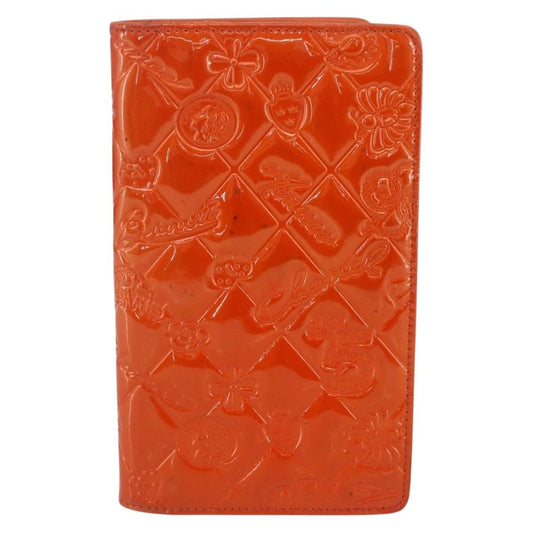 Chanel Lucky Symbols Yen Wallet Embossed Quilted Patent, Orange, Patent Leather, Wallet
