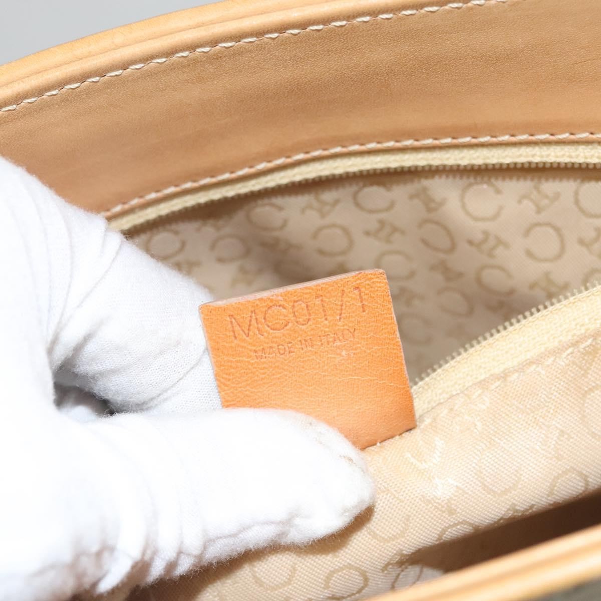 Celine Vintage Macadam Tote bag C Macadam Suede, WHITE, SUEDE, Tote bag