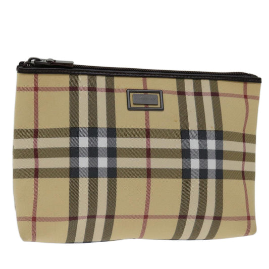 Burberry Nova check Pochette Canvas, BEIGE, CANVAS, Clutche & pouche