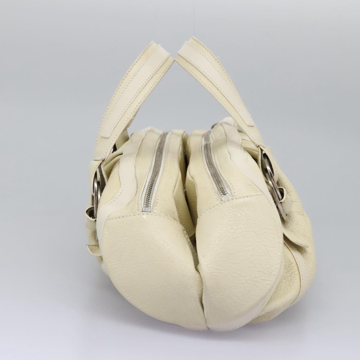 Bvlgari Chandra Top Handle Bag Leather, ECRU, LEATHER, Handbag