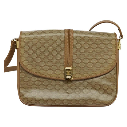 Celine Macadam Shoulder Bag PVC Leather, BEIGE, CANVAS, Shoulder bag