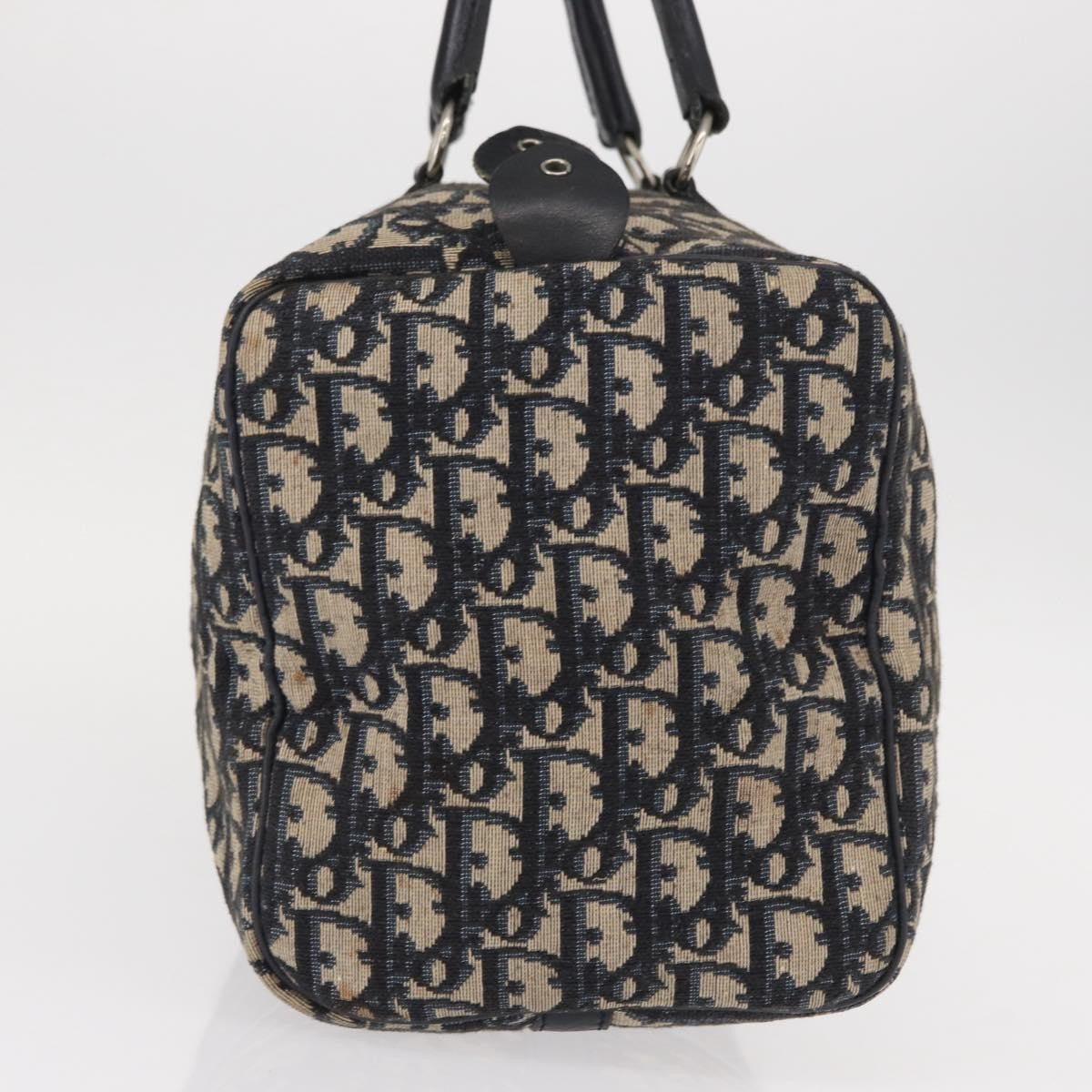 Christian Dior Vintage Trotter Boston Bag Canvas, NAVY, CANVAS, Travel bag