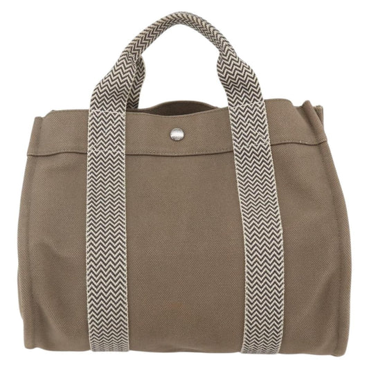 Hermes Cannes Tote Toile Canvas, BEIGE, COTTON, Tote bag