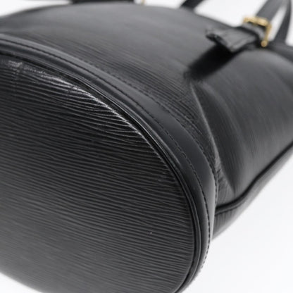 Louis Vuitton Petit Bucket Bag Epi Leather, BLACK, LEATHER, Tote bag