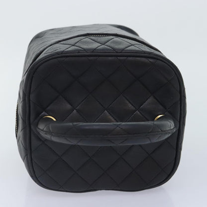 Chanel Vanity pouch Leather, BLACK, LEATHER, Toiletry Case