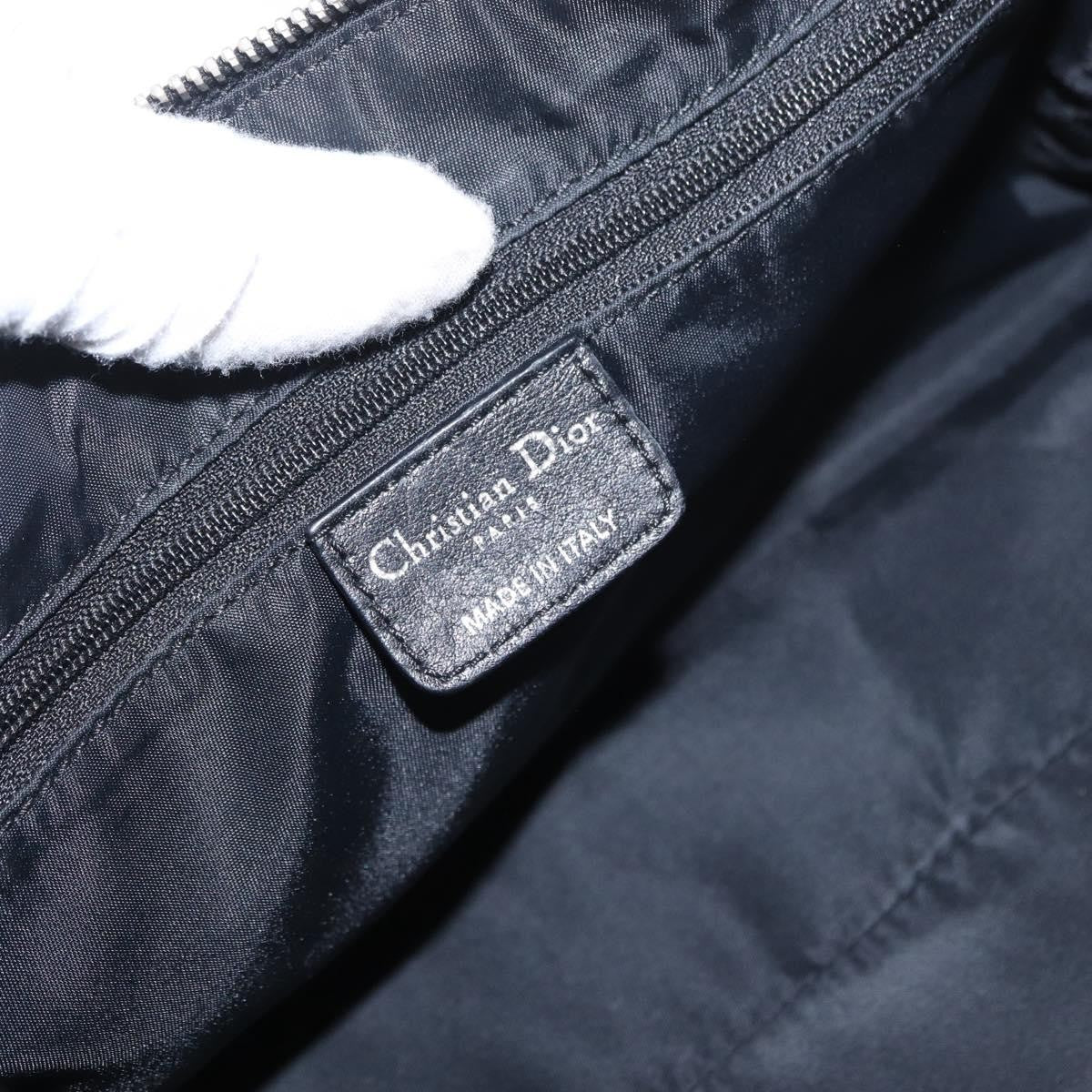 Christian Dior Vintage Trotter Zip Shoulder Bag Diorissimo Canvas, BLACK, CANVAS, Shoulder bag