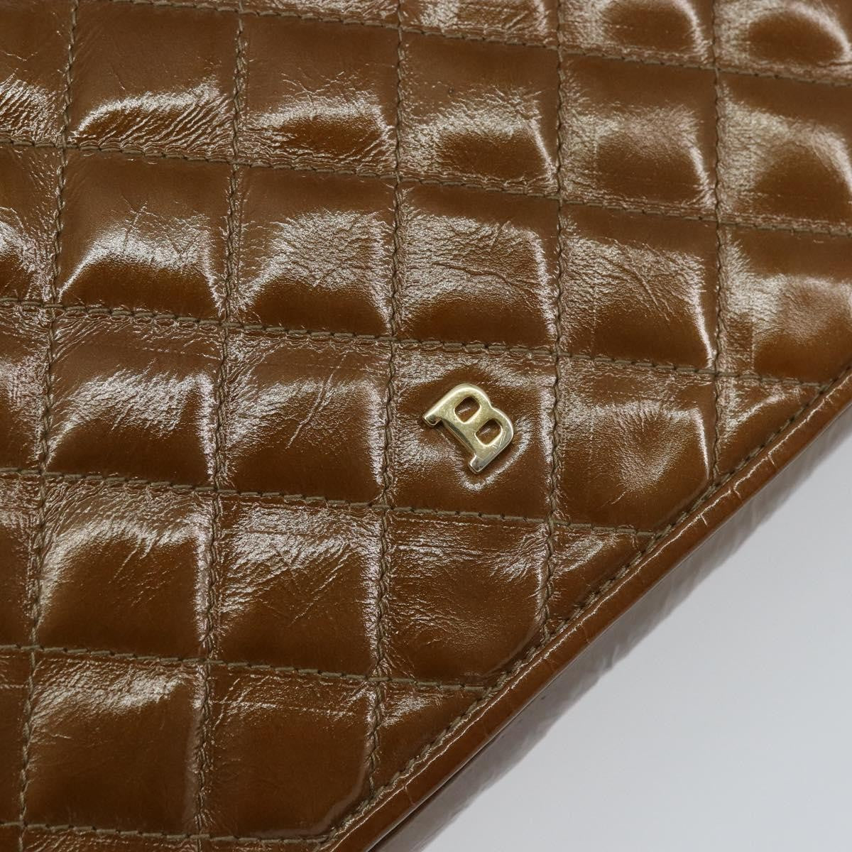 Bally Vintage Chain Shoulder Bag Quilted Patent leather, BROWN, PATENT_LEATHER, Shoulder bag