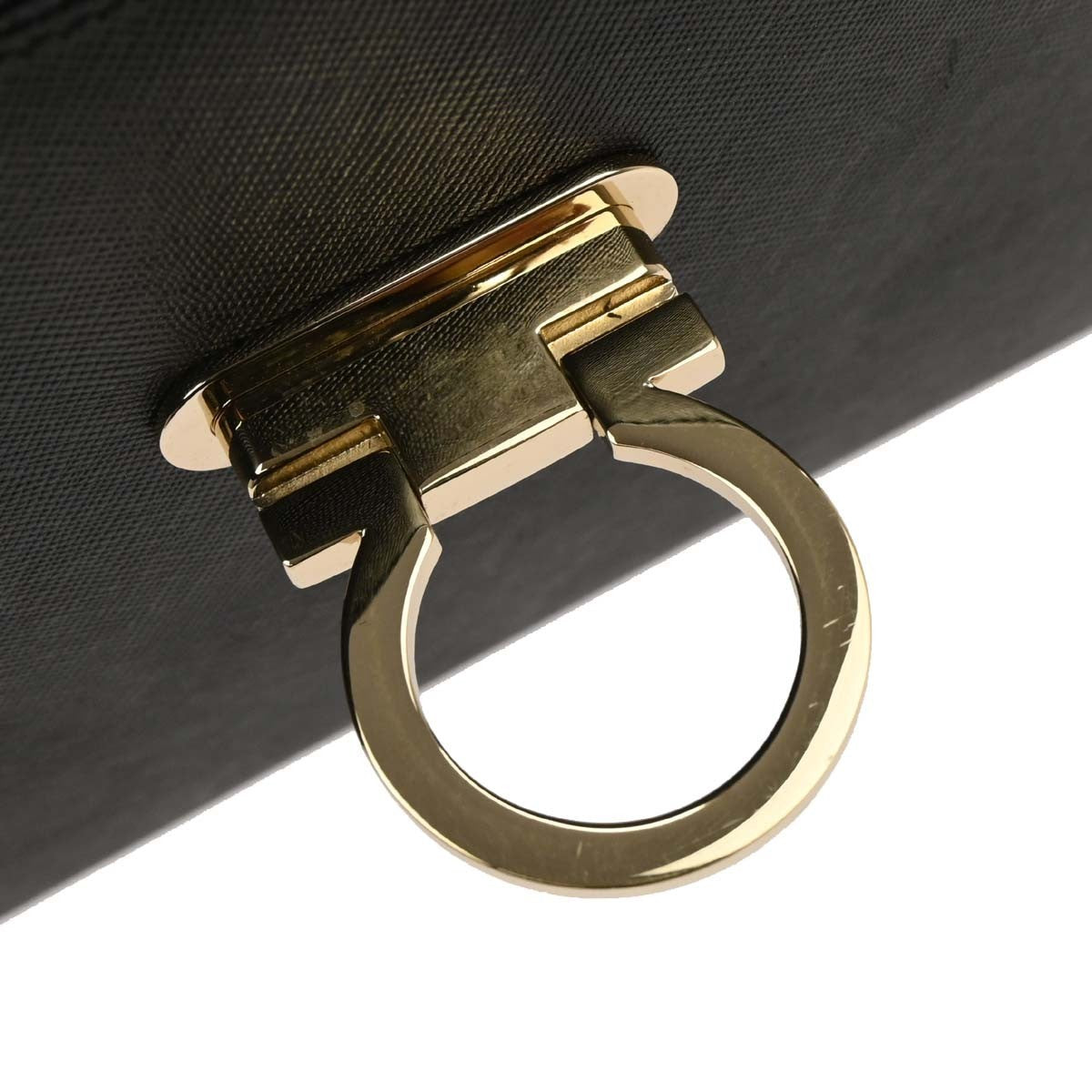 Salvatore Ferragamo Convertible Top Handle Bag Leather, BLACK, LEATHER, Handbag