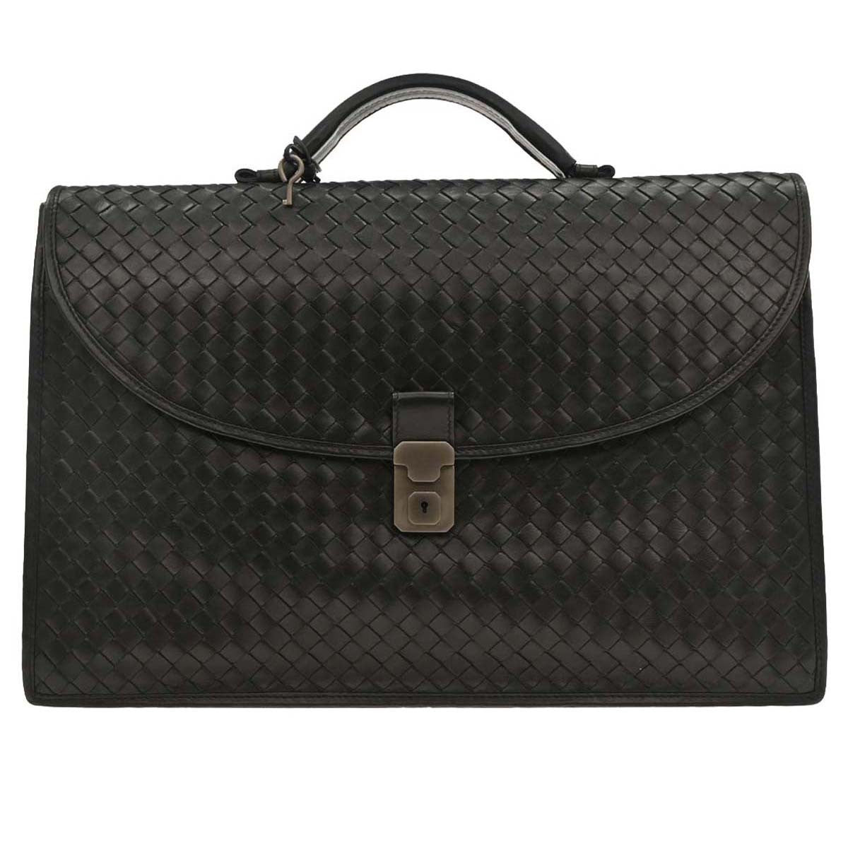 Bottega Veneta Intrecciato Briefcase Leather, BLACK, LEATHER, Briefcase