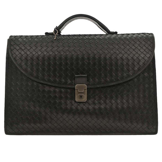Bottega Veneta Intrecciato Briefcase Leather, BLACK, LEATHER, Briefcase