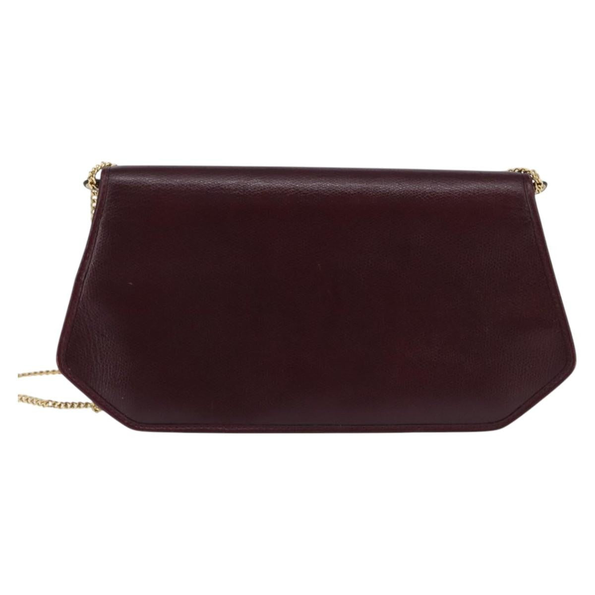 Christian Dior Flap chain Shoulder bag Leather, BURGUNDY, LEATHER, Shoulder bag