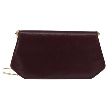 Christian Dior Flap chain Shoulder bag Leather, BURGUNDY, LEATHER, Shoulder bag
