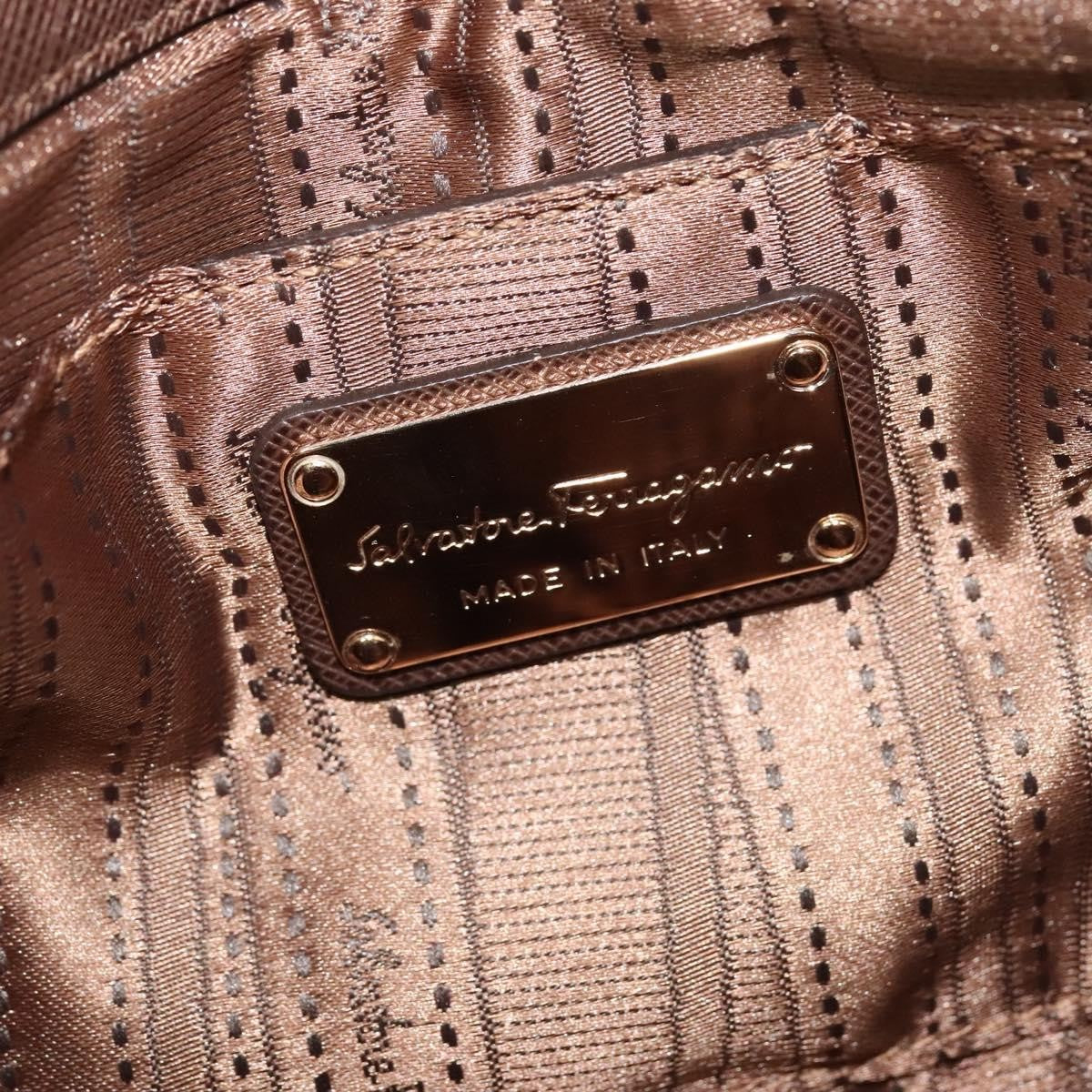 Salvatore Ferragamo Gancini Chain Shoulder bag Leather, BROWN, LEATHER, Shoulder bag