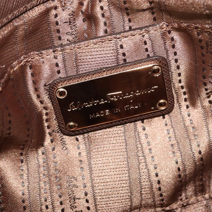 Salvatore Ferragamo Gancini Chain Shoulder bag Leather, BROWN, LEATHER, Shoulder bag