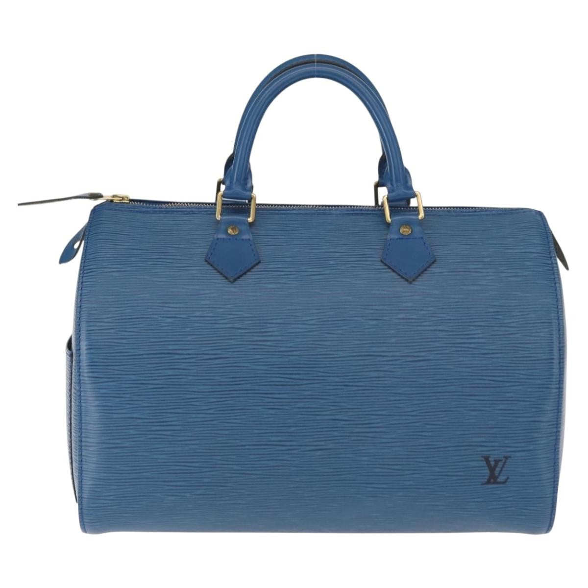 Louis Vuitton Speedy Handbag Epi Leather, BLUE, LEATHER, Handbag