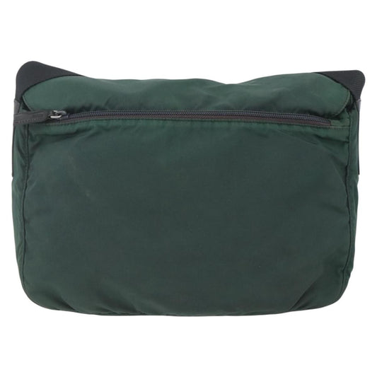 Prada Double Buckle Flap Messenger Bag Tessuto, GREEN, NYLON, Shoulder bag