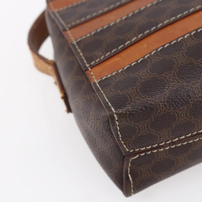 Celine Vintage Macadam Shoulder Bag Canvas and Leather, BROWN, CANVAS, Shoulder bag