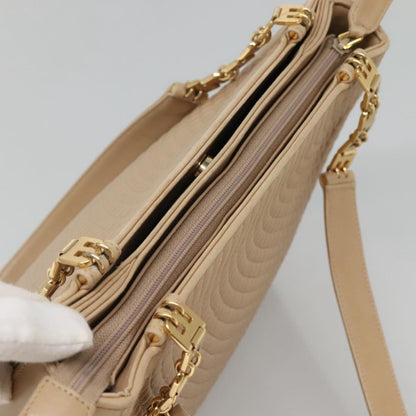 Bally Vintage Chain Shoulder Bag Quilted Leather, BEIGE, LEATHER, Shoulder bag