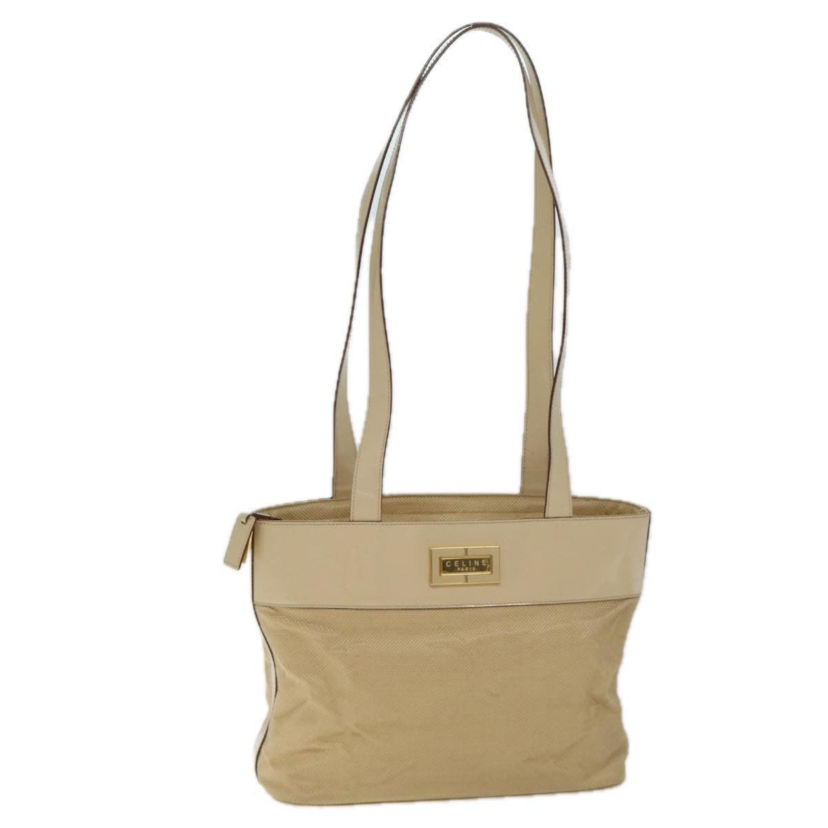 Celine Shoulder Bag Canvas, BEIGE, CANVAS, Shoulder bag