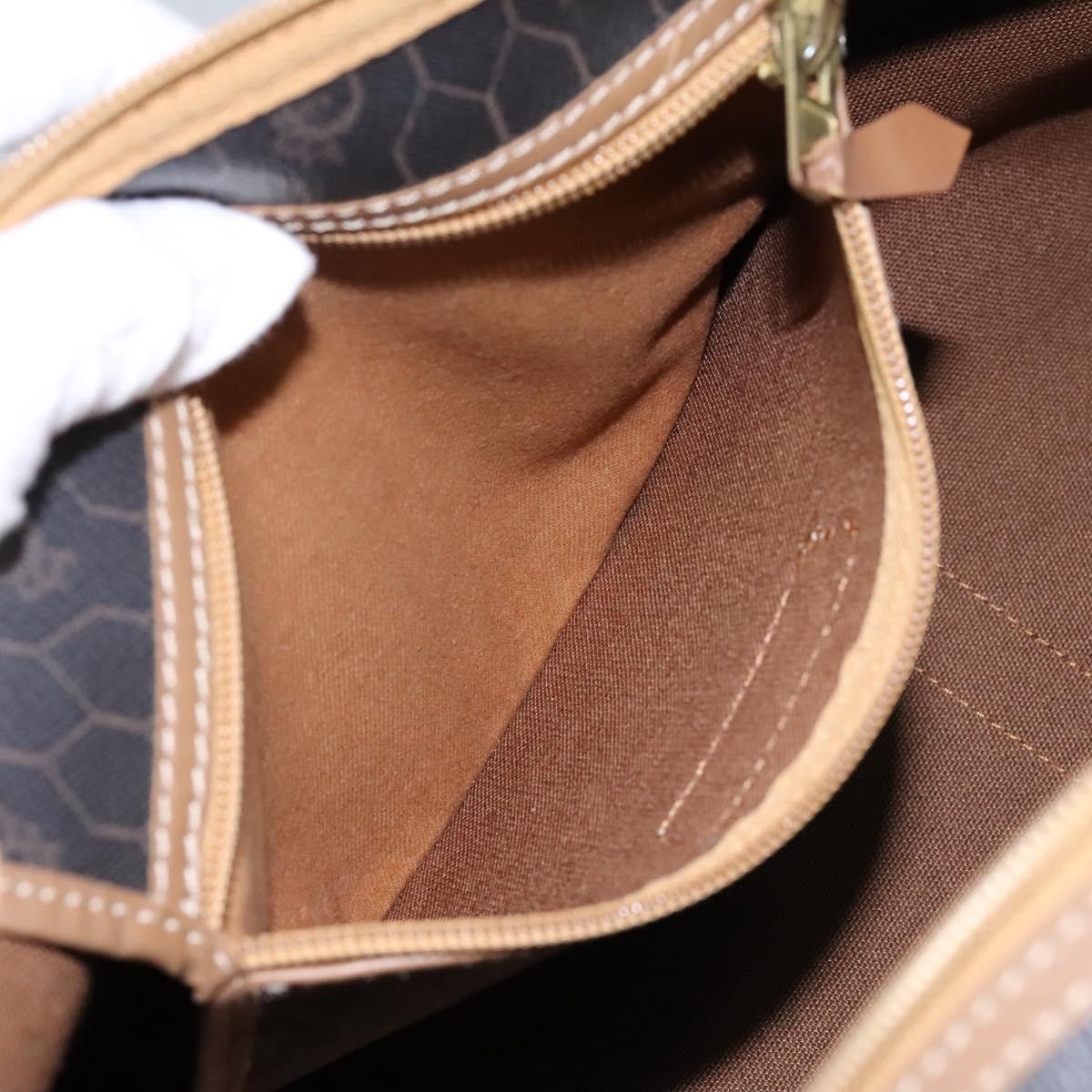 Christian Dior Vintage Honeycomb Handbag Canvas Leather, BLACK, CANVAS, Handbag