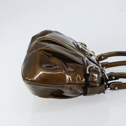 Salvatore Ferragamo Gancini handbag Patent leather, BROWN, PATENT_LEATHER, Handbag