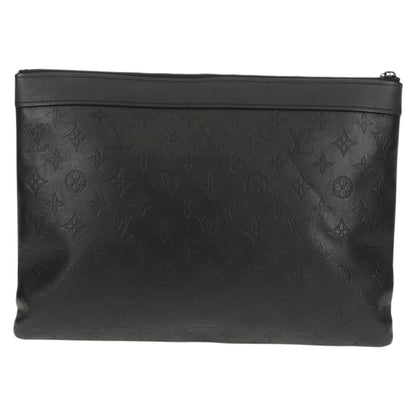 Louis Vuitton Discovery Pochette Monogram Shadow Leather, BLACK, LEATHER, Clutche & pouche