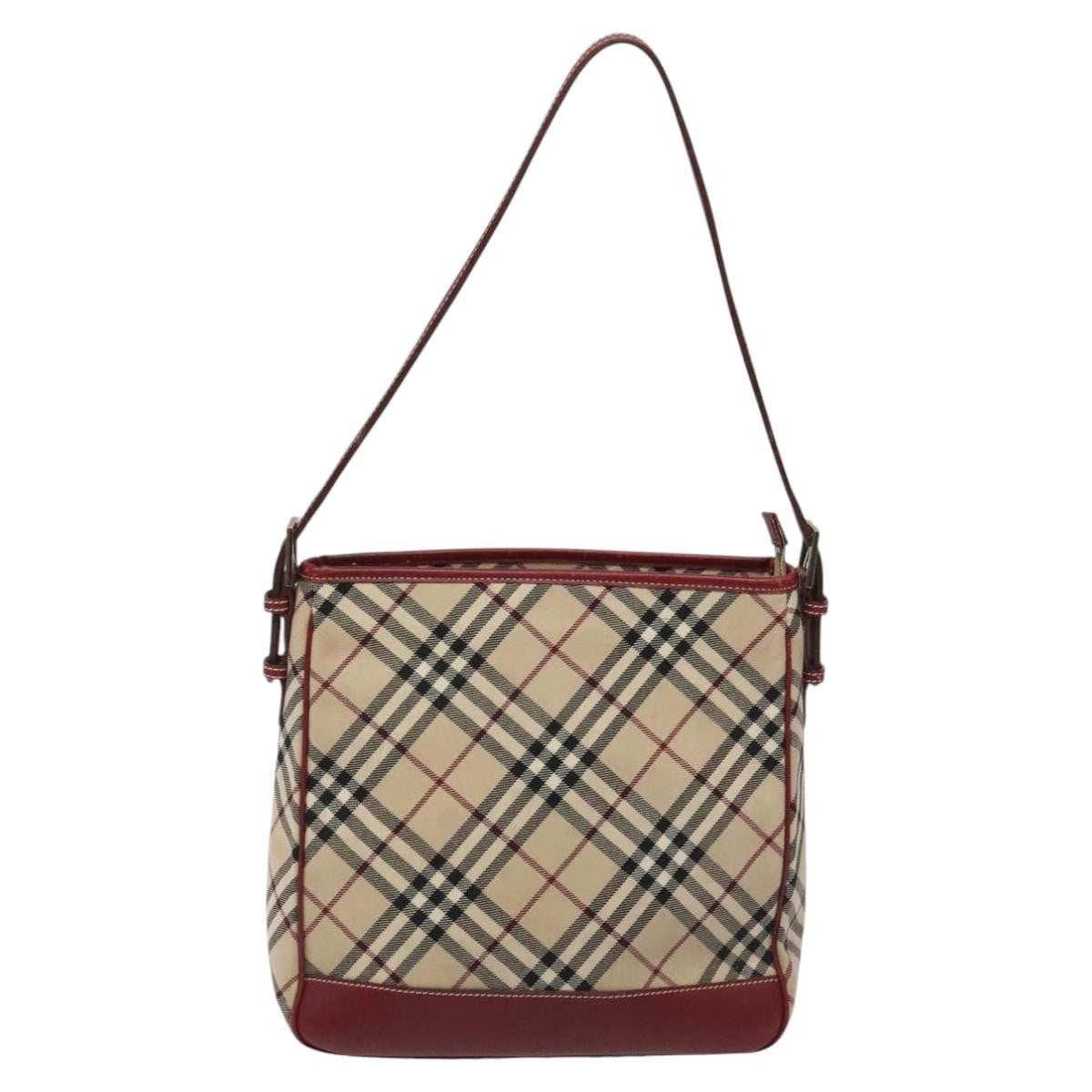 Burberry Shoulder Bag Nova Check Canvas, BEIGE, CANVAS, Shoulder bag
