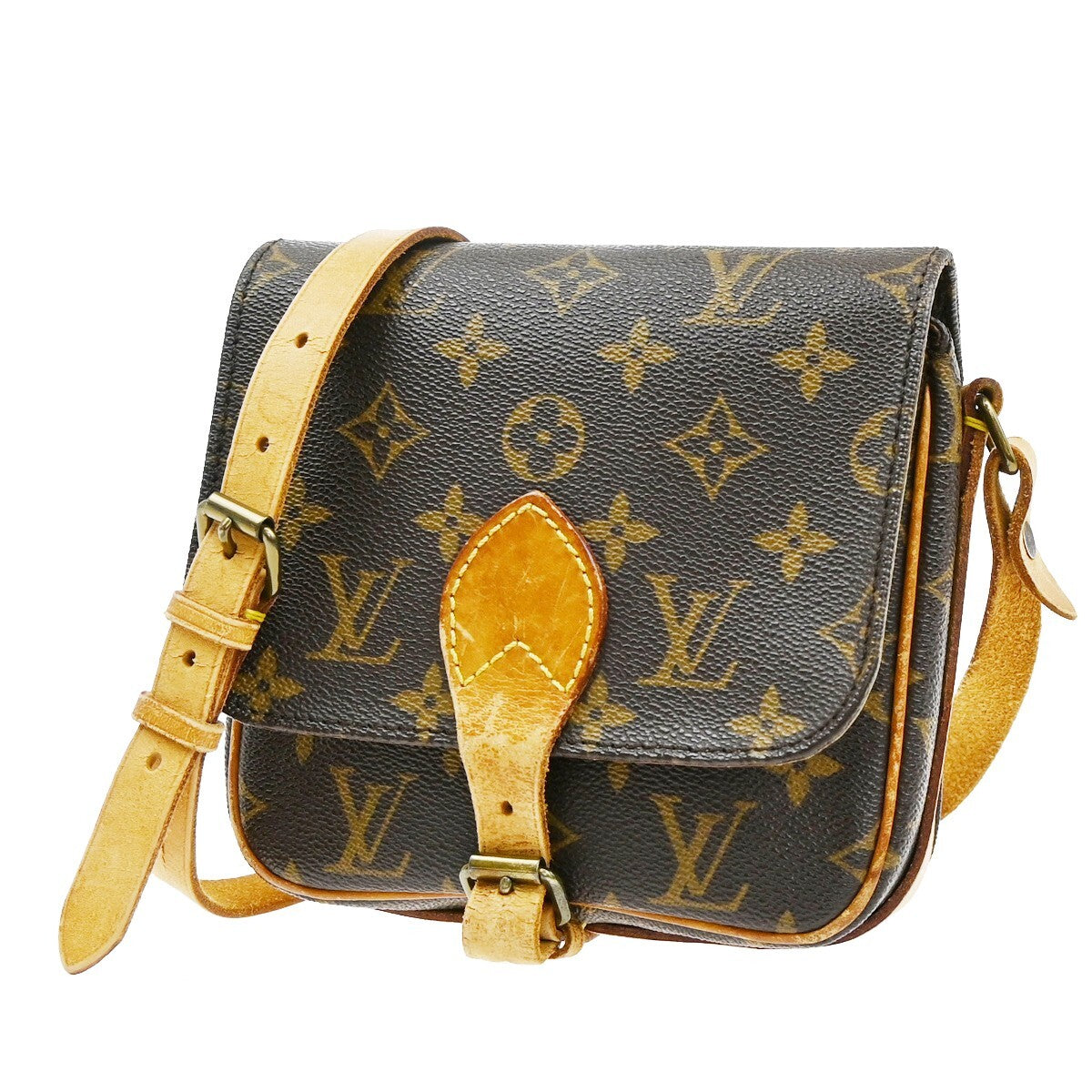 Louis Vuitton Cartouchiere Handbag Monogram Canvas, BROWN, LEATHER, Handbag