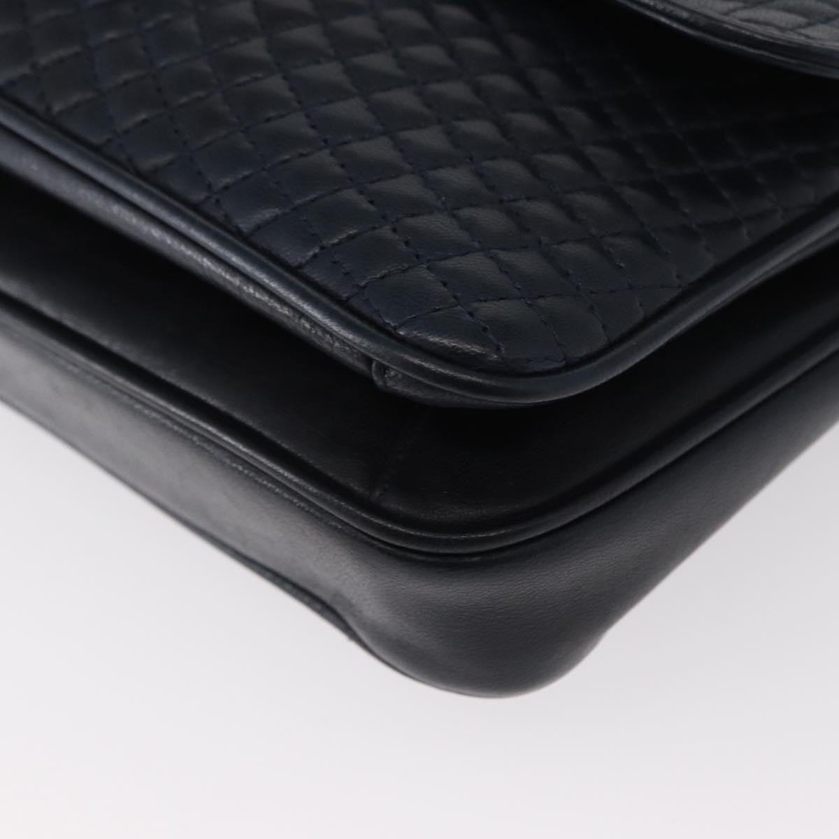 Bally Vintage Shoulder Bag Leather, NAVY, LEATHER, Shoulder bag