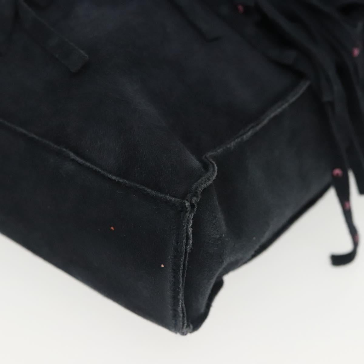 Chanel Vintage Fringe Tote Suede, NAVY, SUEDE, Tote bag