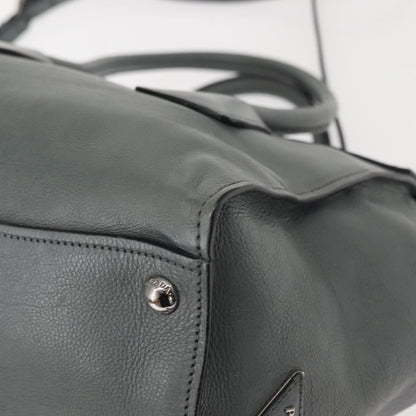 Prada Twin Pocket Lock Flap Tote Glace Calf, GRAY, LEATHER, Tote bag
