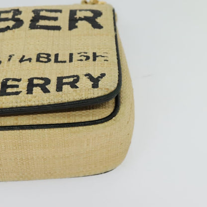 Burberry Lola Shoulder Bag Printed Raffia, BEIGE, WOOD, Shoulder bag