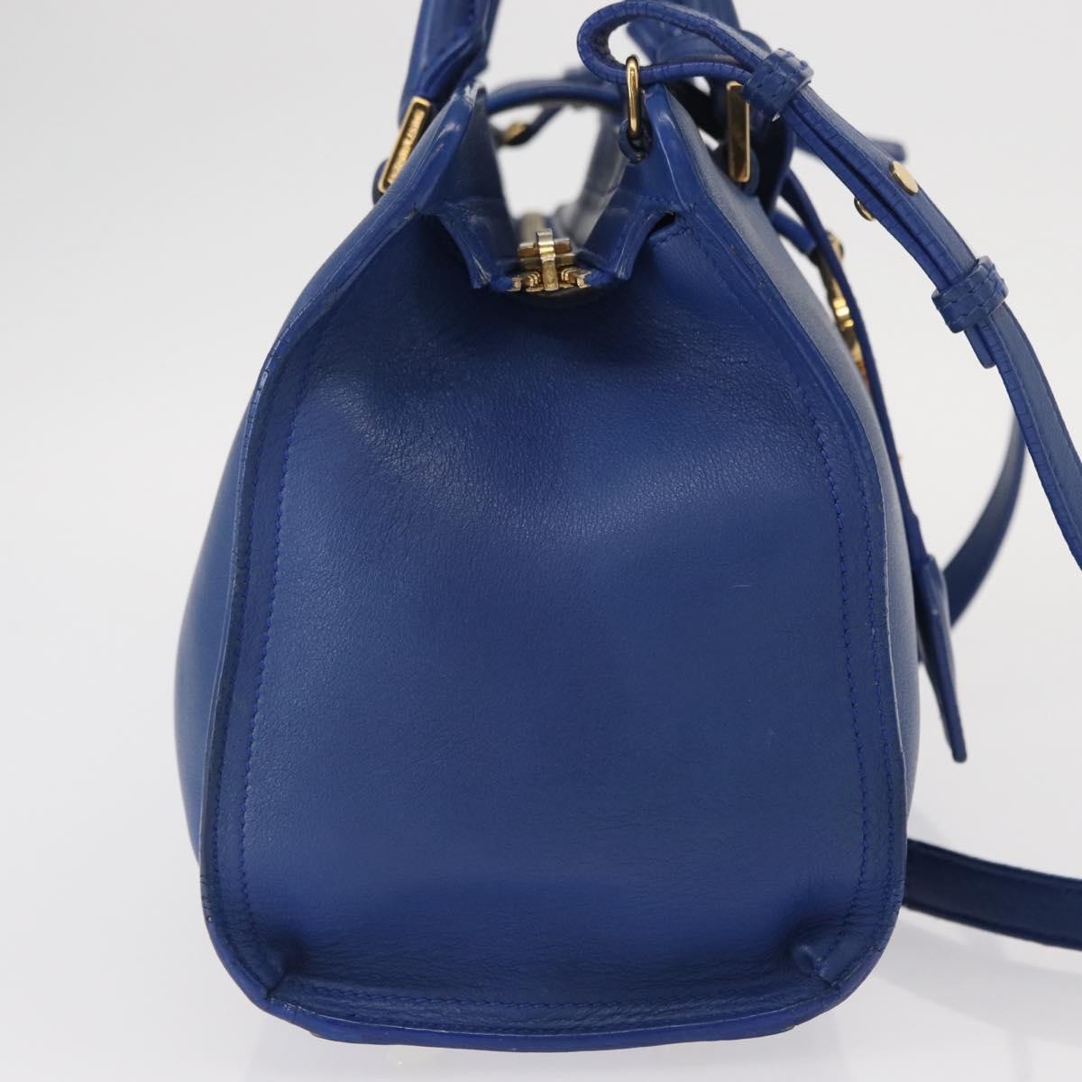 Saint Laurent Monogram Cabas Leather, BLUE, LEATHER, Handbag