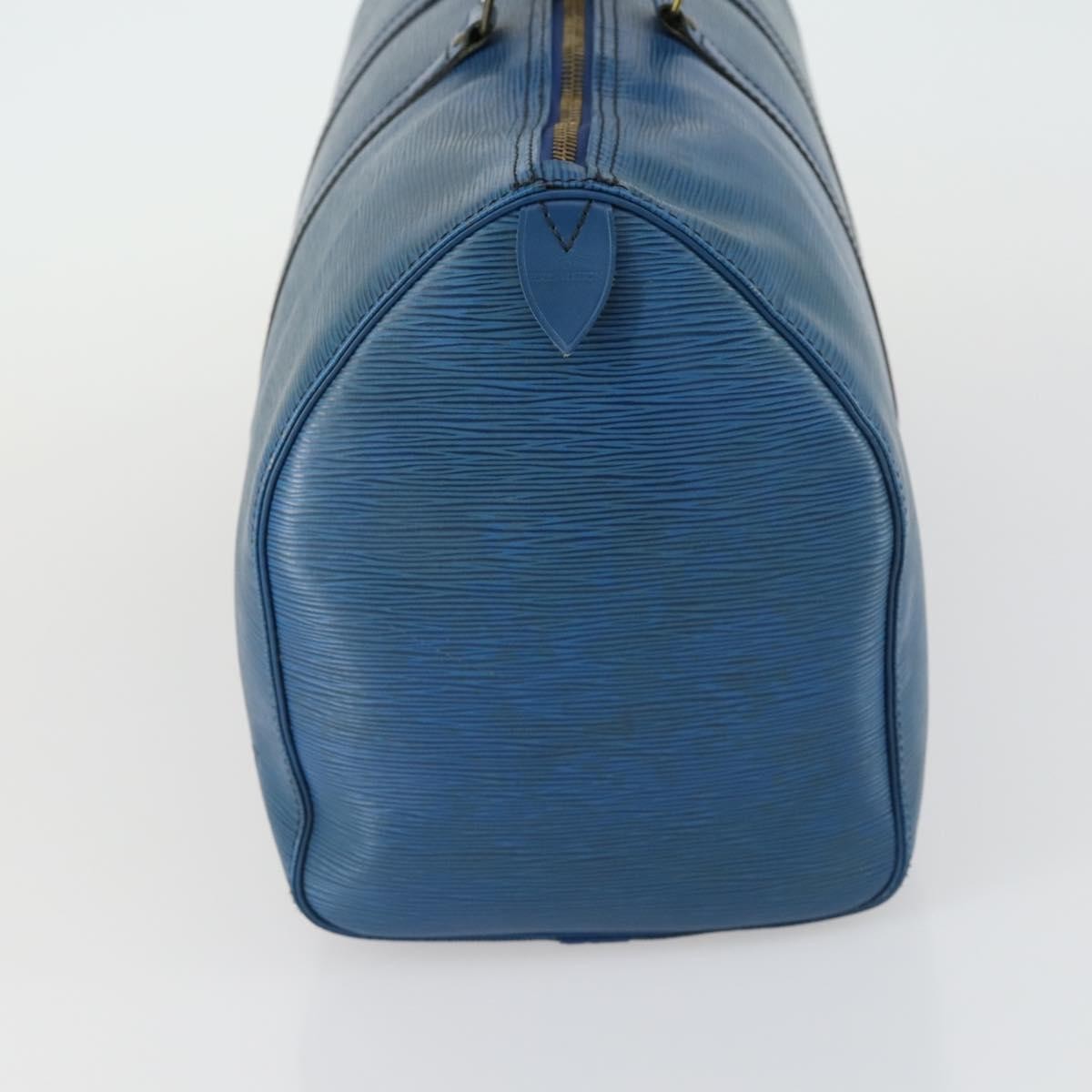 Louis Vuitton Keepall Bag Epi Leather, BLUE, LEATHER, Travel bag